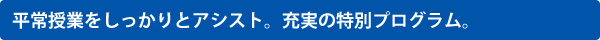 平常授業をしっかりとアシスト。充実の特別プログラム